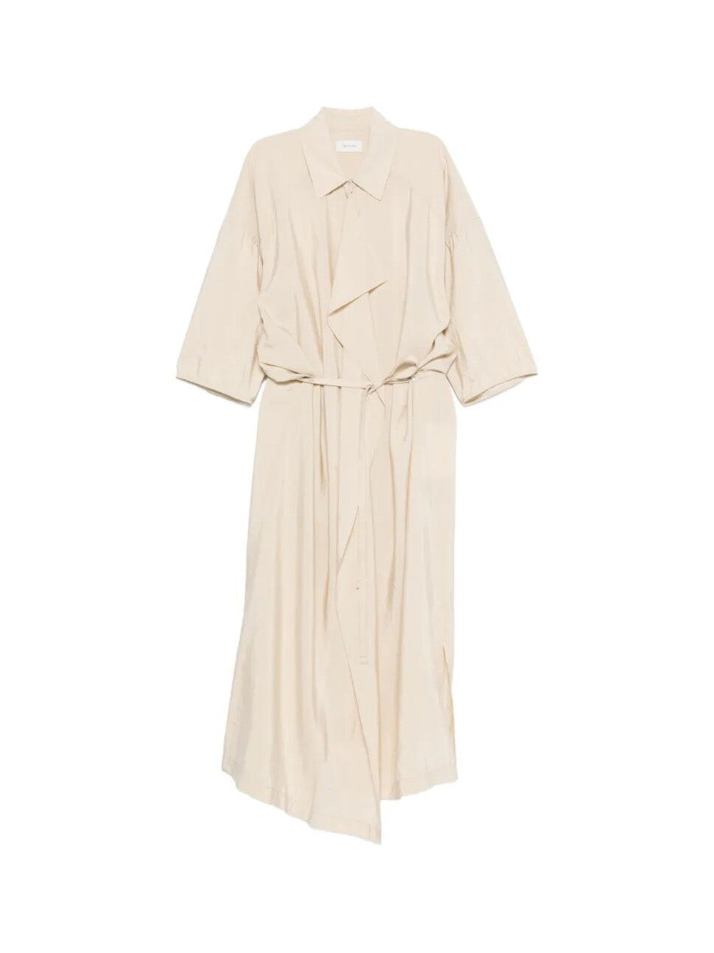lemaire asymmetrical shirt dress ASYMMETRICAL SHIRT DRESS IN DRY SILK - Aluminium - Dry Silk - Women