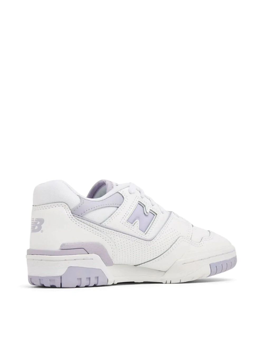 550 white and lilac sneakers