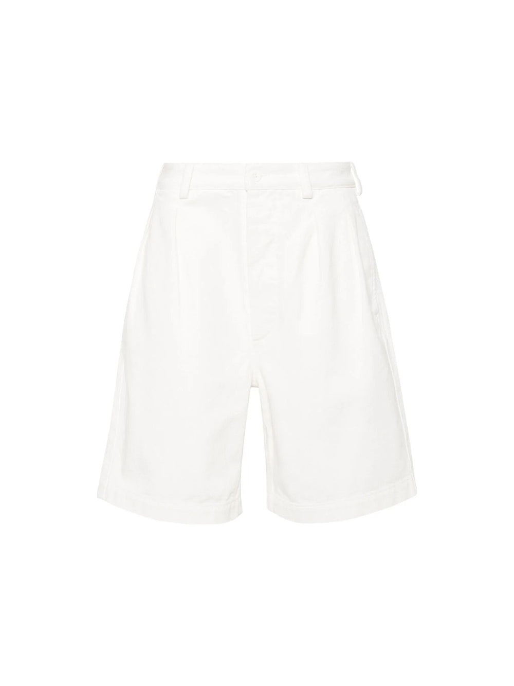 White pleated bermuda shorts