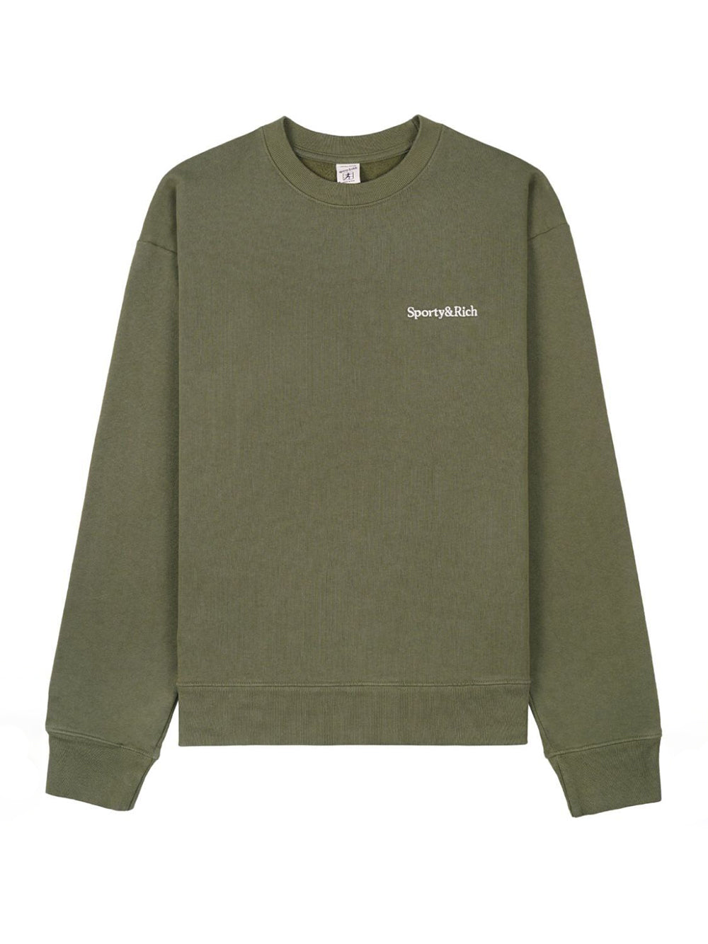 Crewneck Sweatshirt with Green Serif Logo
