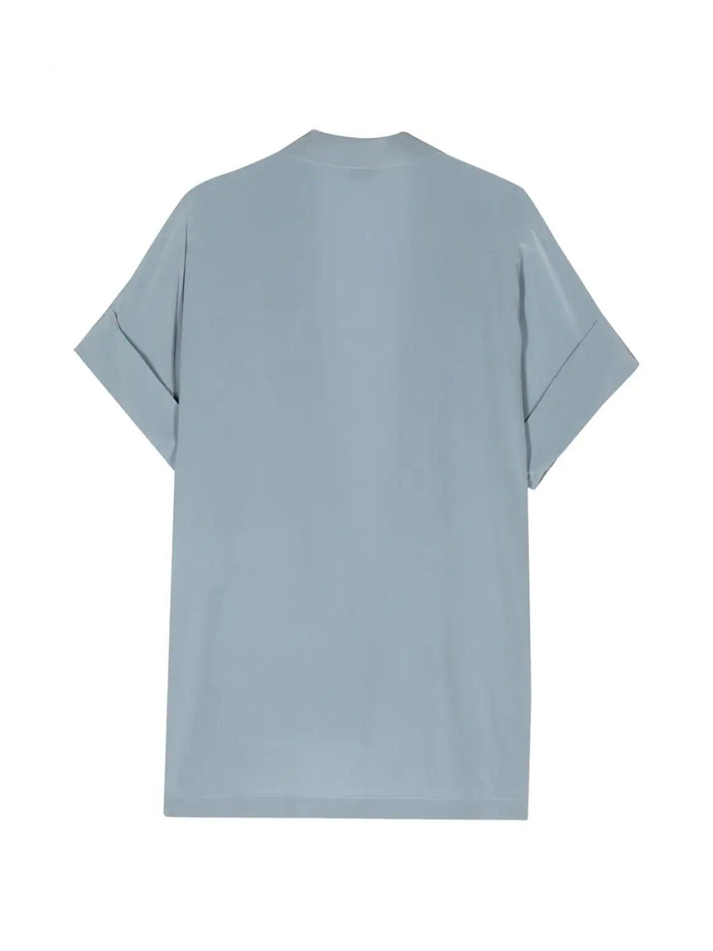 Powder blue open silk shirt