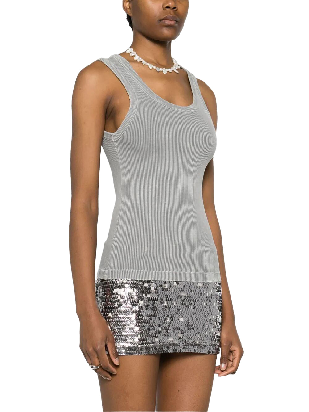 Grey Poppy Scoop Tank Top