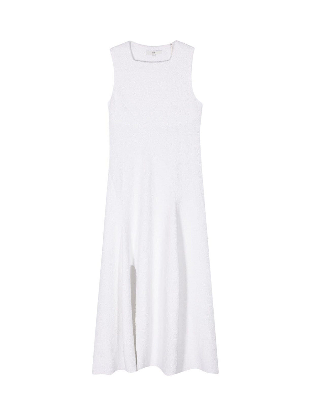 Bouclé midi dress with square neckline