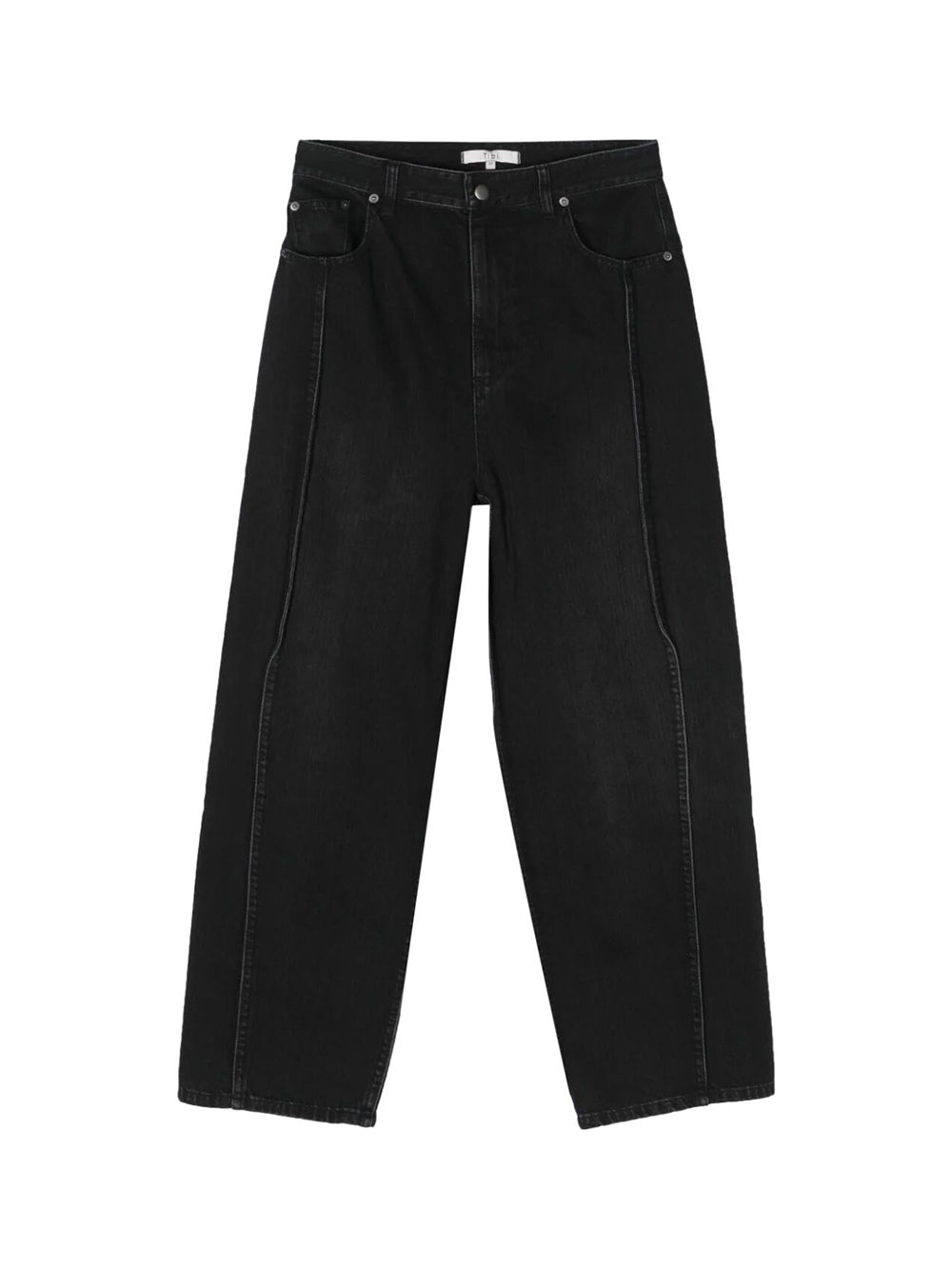 Vintage black denim tuck jeans