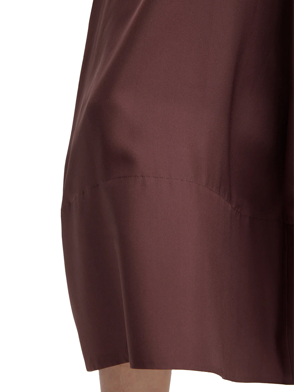 Midi silk circular seamed skirt