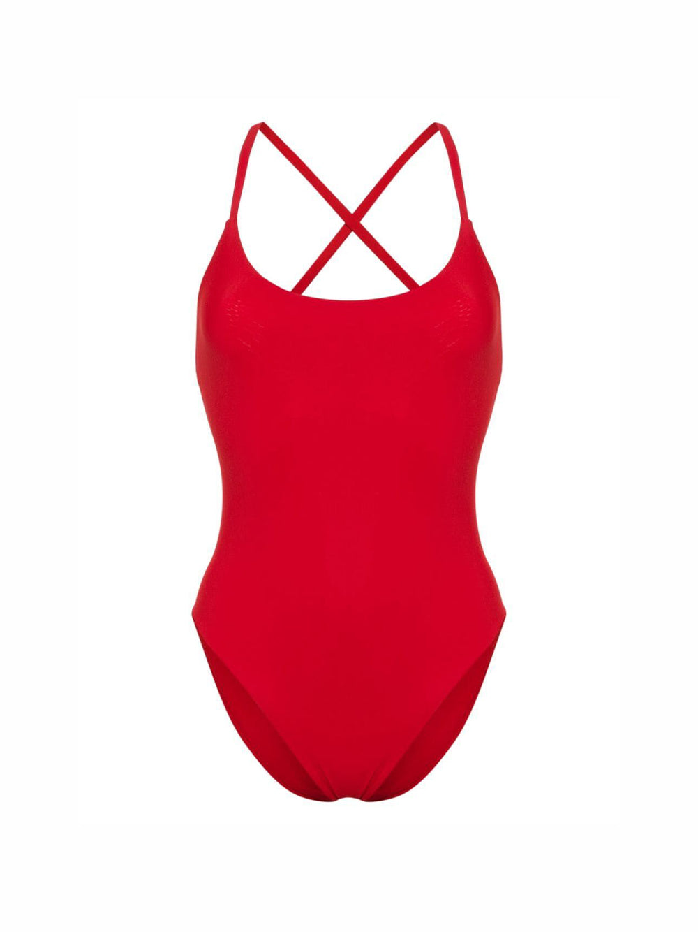 Red Uno one-piece cross back swimsuit