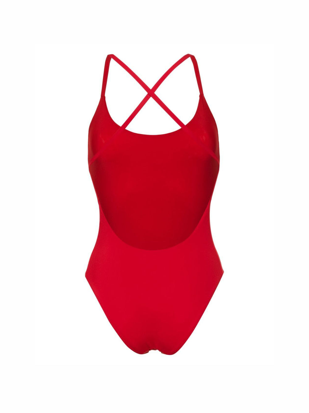 Red Uno one-piece cross back swimsuit