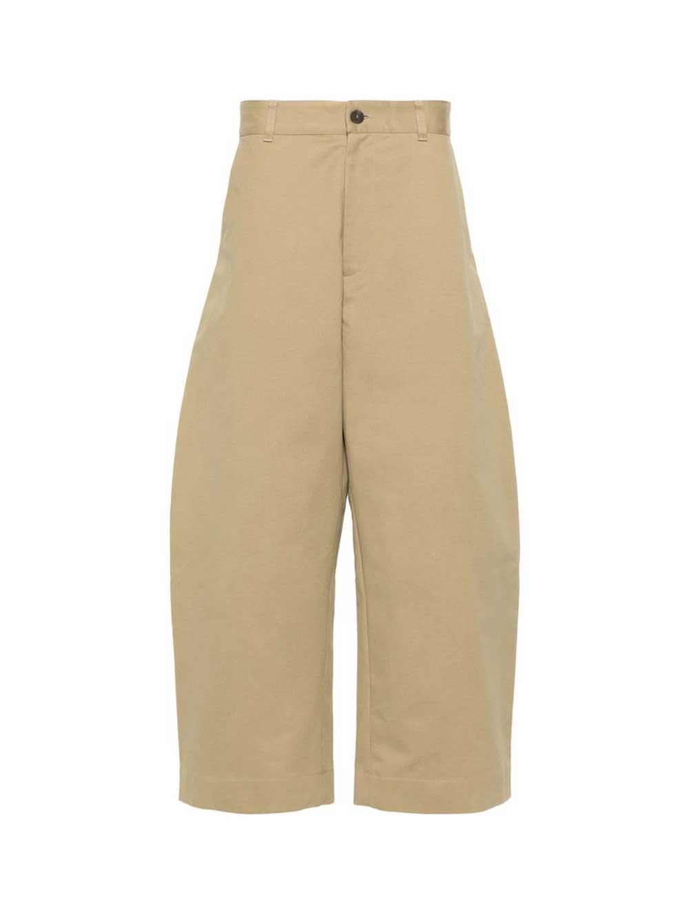 Tan Wide Crop Trousers