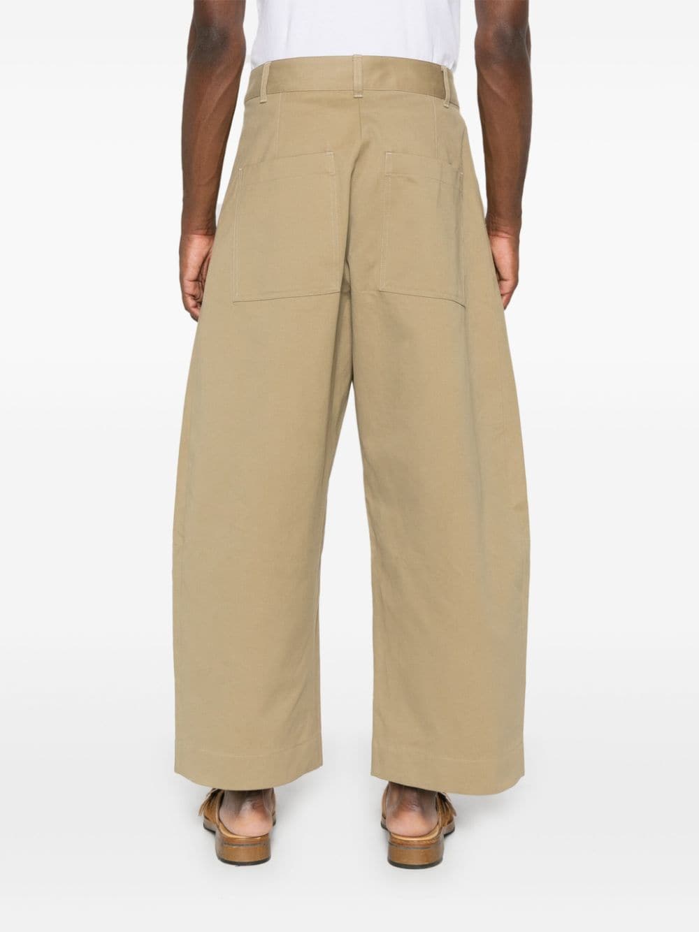 Tan Wide Crop Trousers