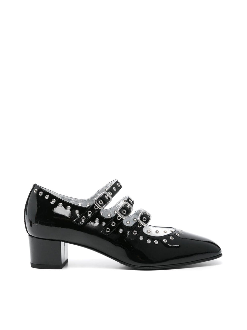 Camden Black Patent Eyelet Leather