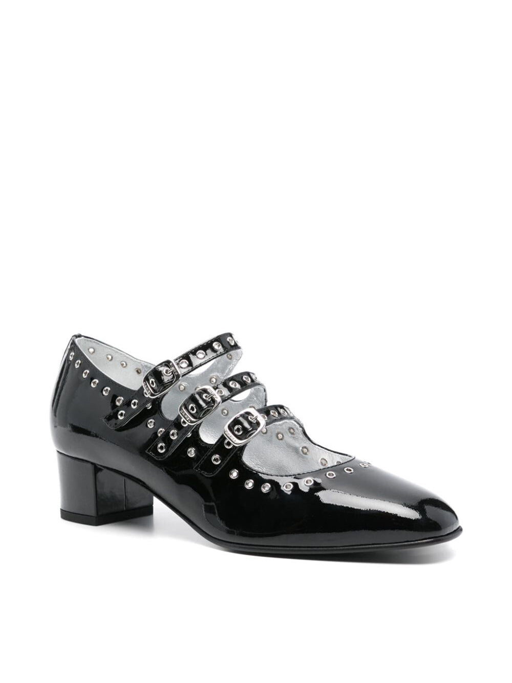 Camden Black Patent Eyelet Leather