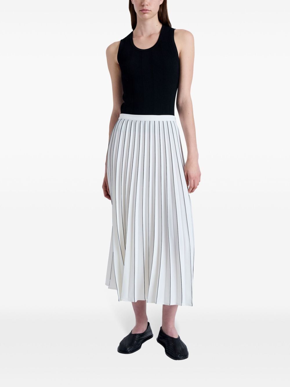 Miles pleated midi skirt