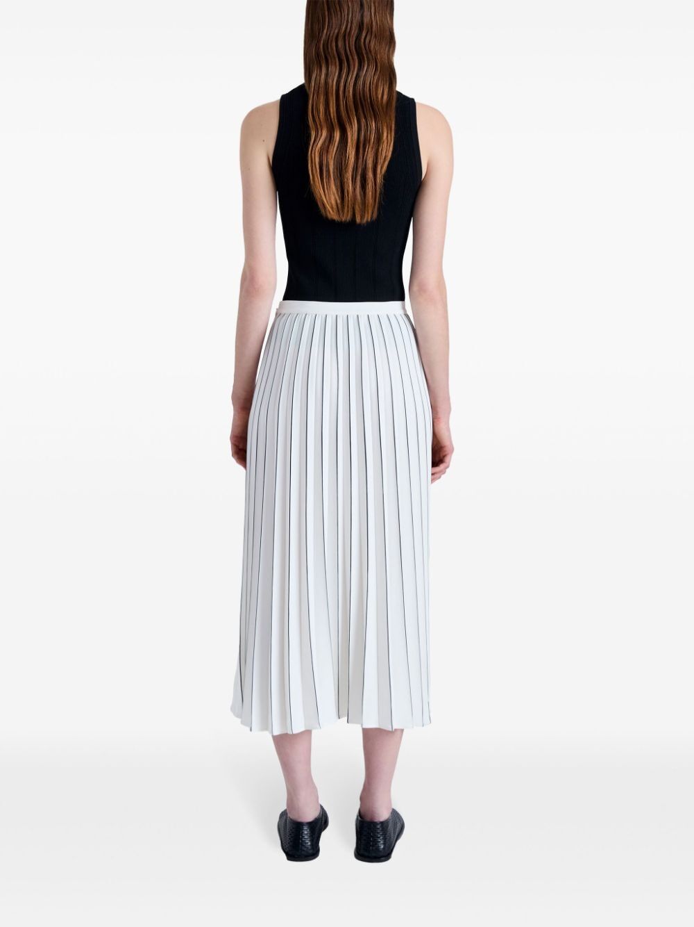 Miles pleated midi skirt