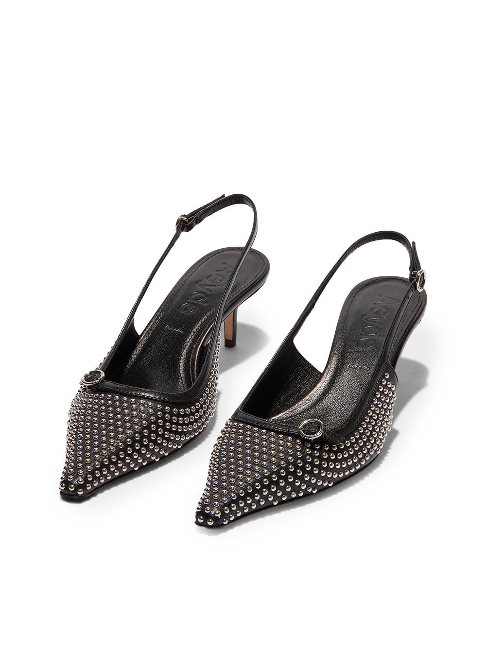 Décolleté Slingback In Pelle Costellata