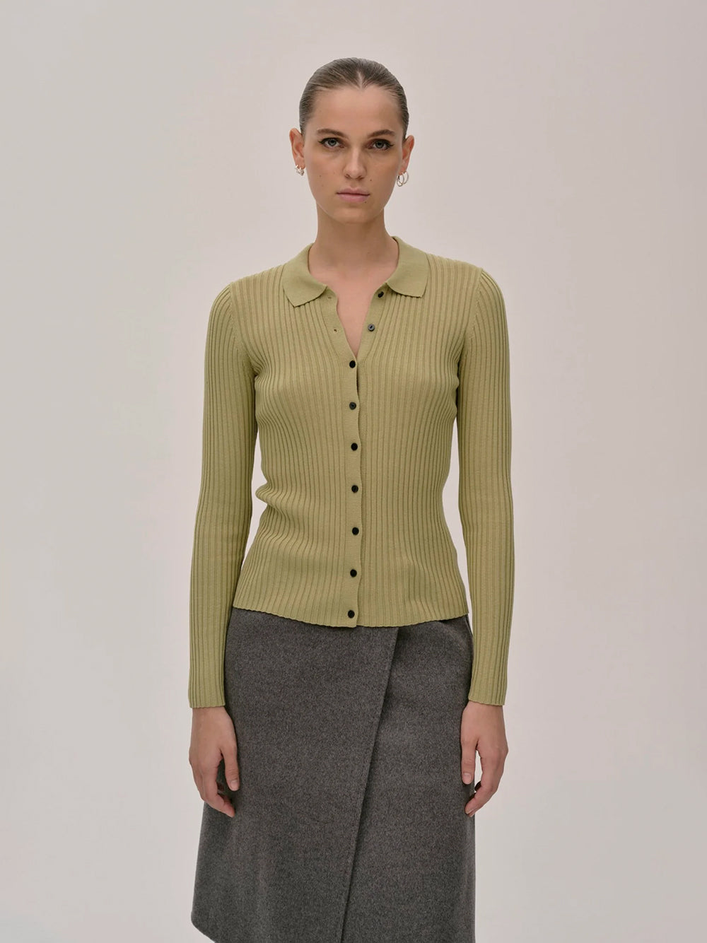 Cardigan In Maglia Turner Verde