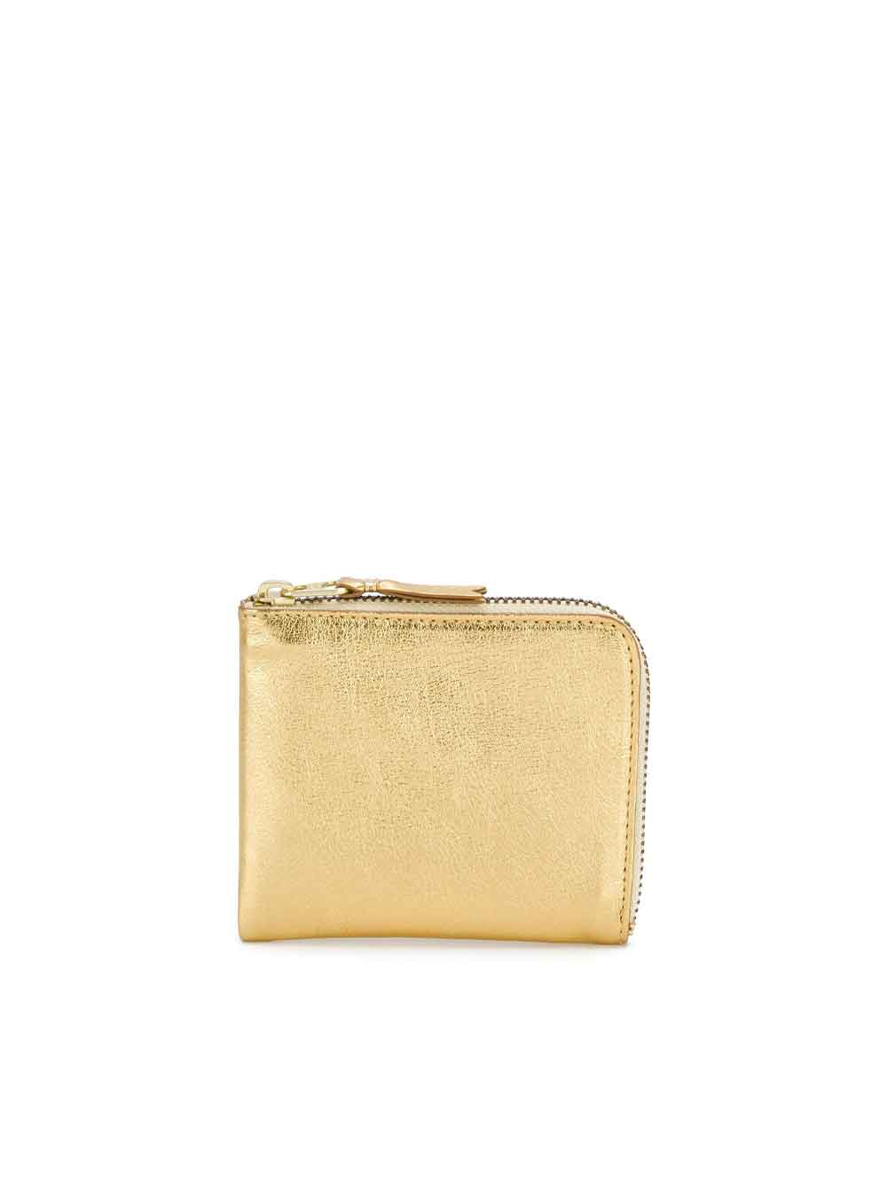 Gold wallet with zip