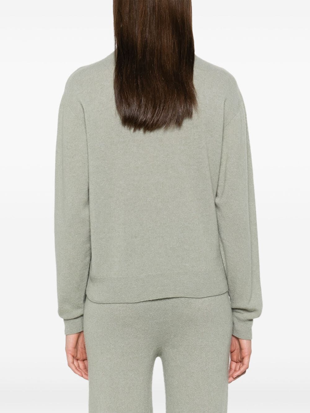 Sage Cashmere Mock neck Sweater