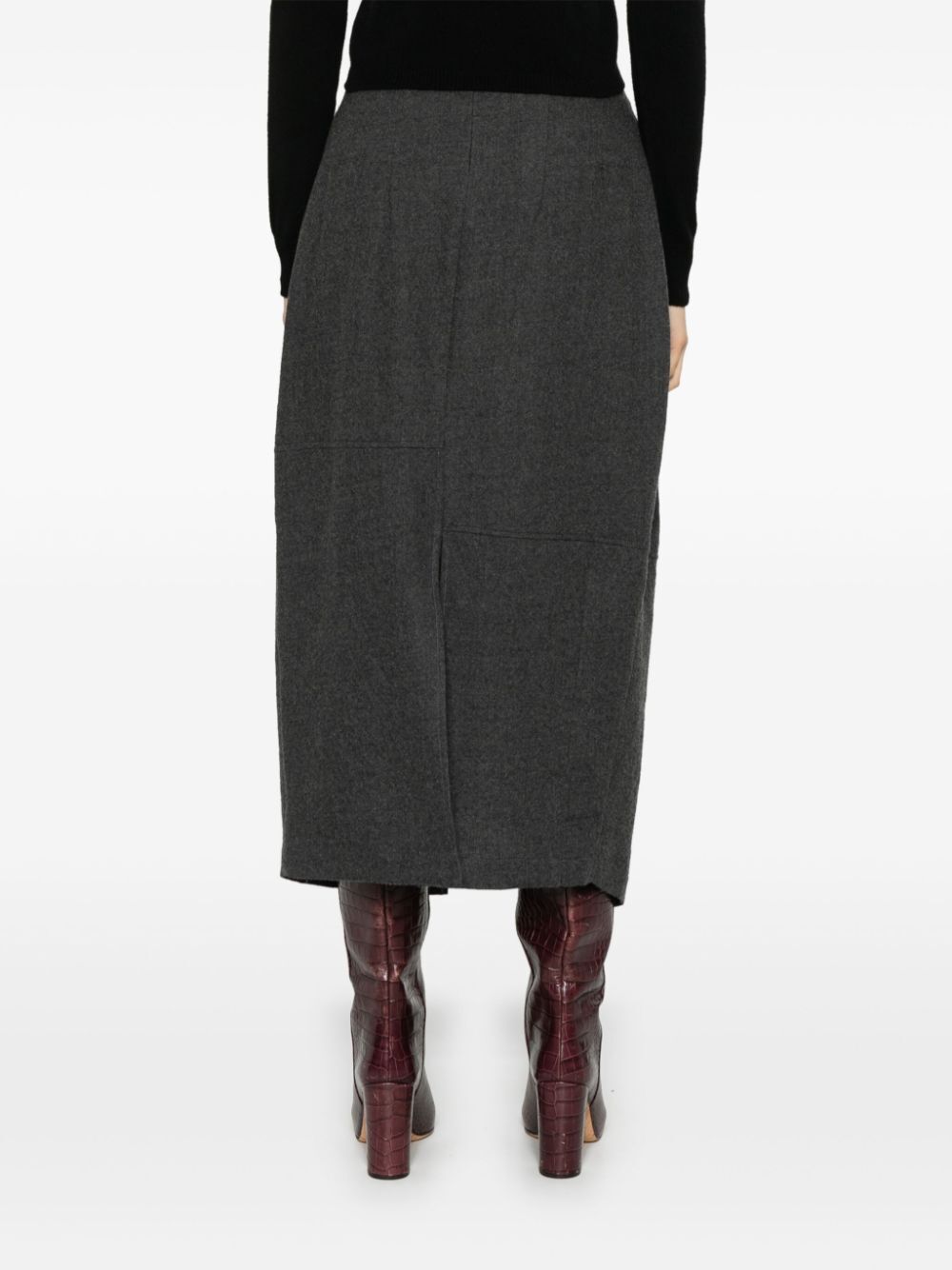 Virgin Wool Midi Skirt