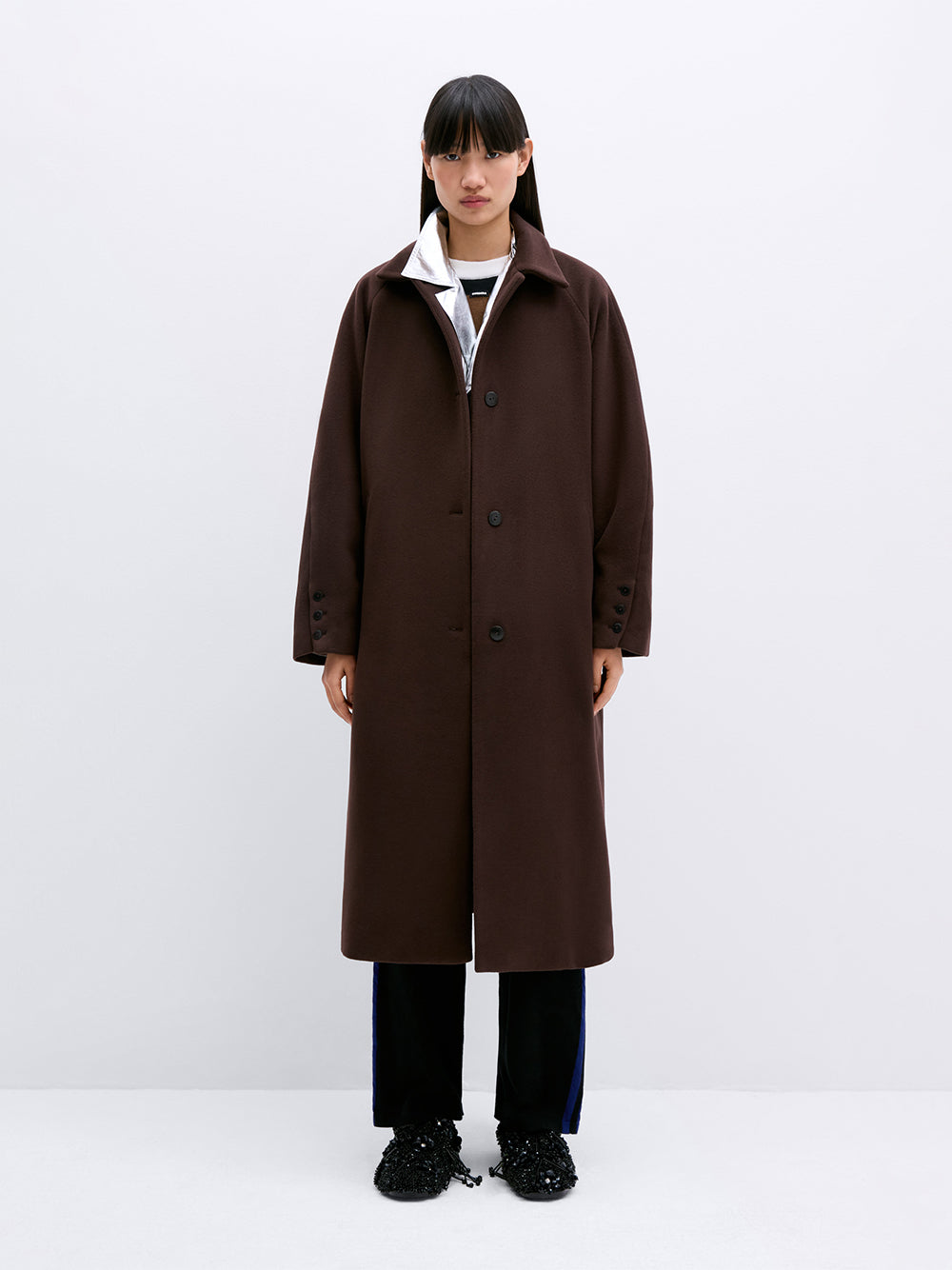 Chocolate Virgin Wool Coat