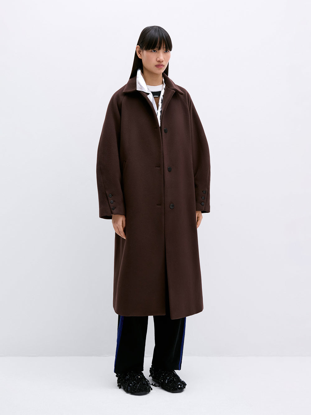 Chocolate Virgin Wool Coat