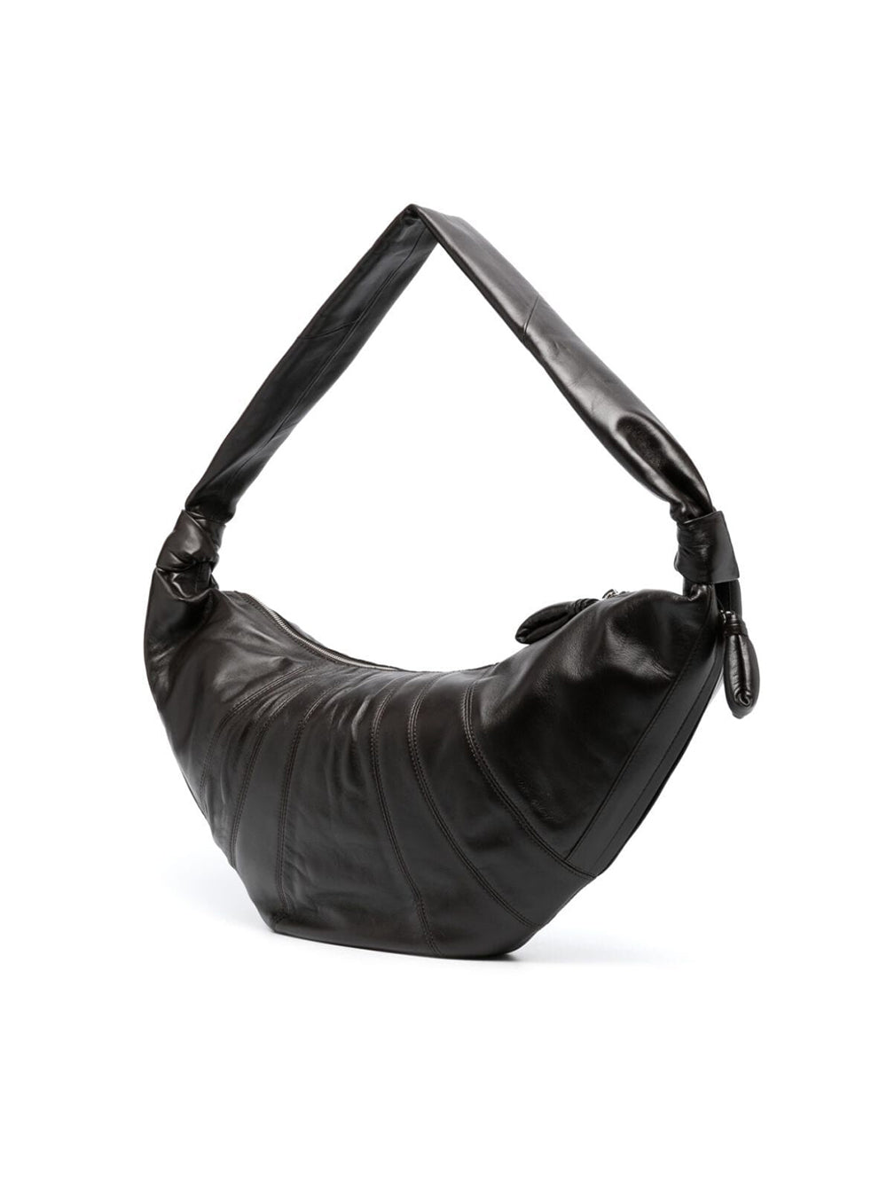 Dark Chocolate Large Leather Croissant Bag