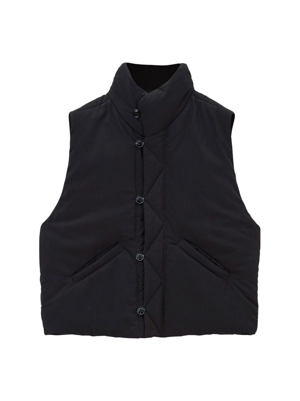 Padded Vest with High Collar