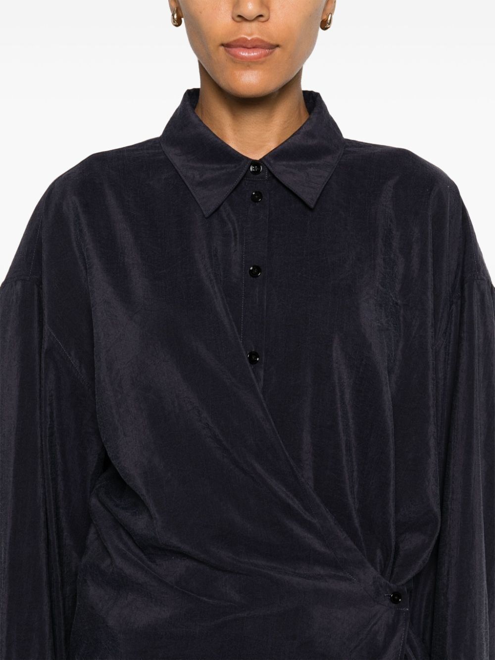 Straight Collar Twisted Shirt