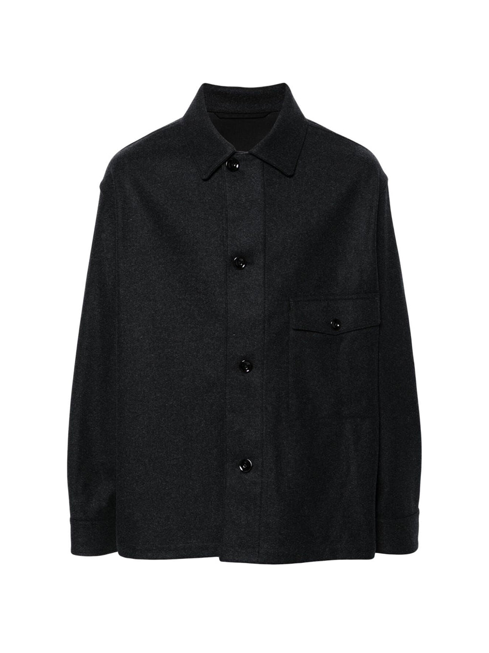 Felted wool shirt jacket