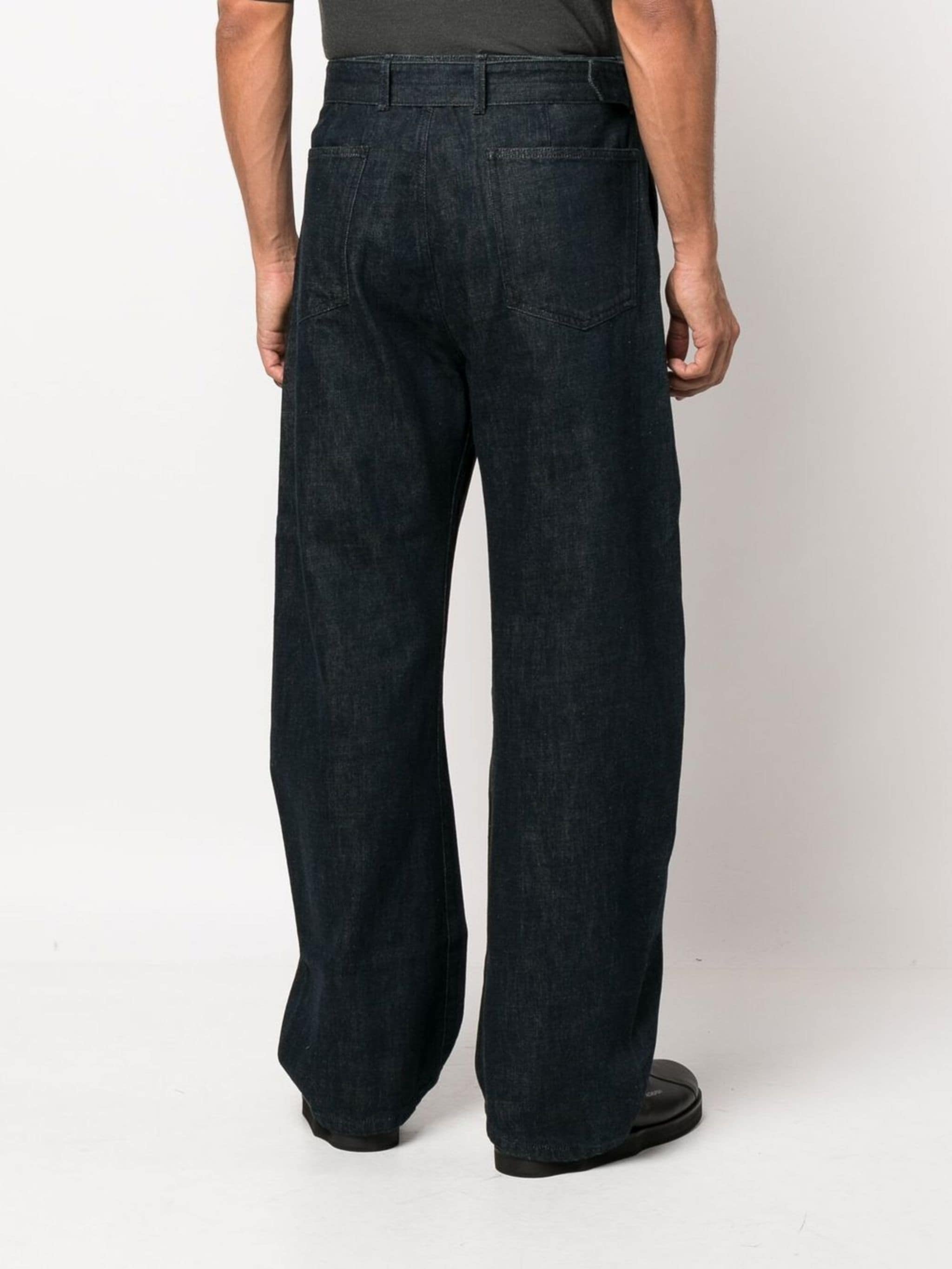 Twisted Belted Indigo Denim Pants