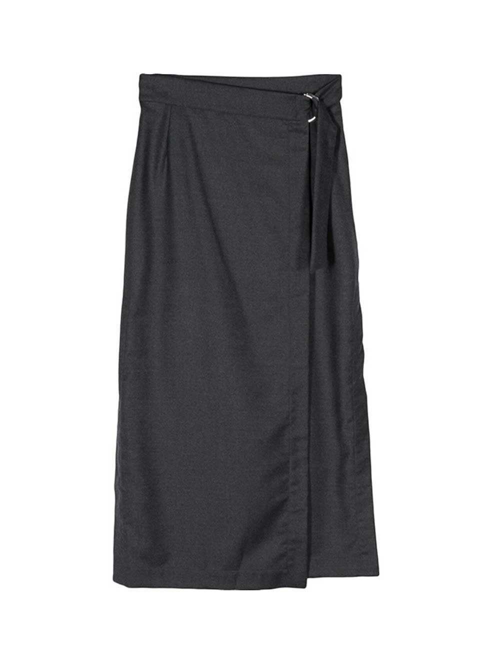 Grey Ginevra Flan Midi Skirt