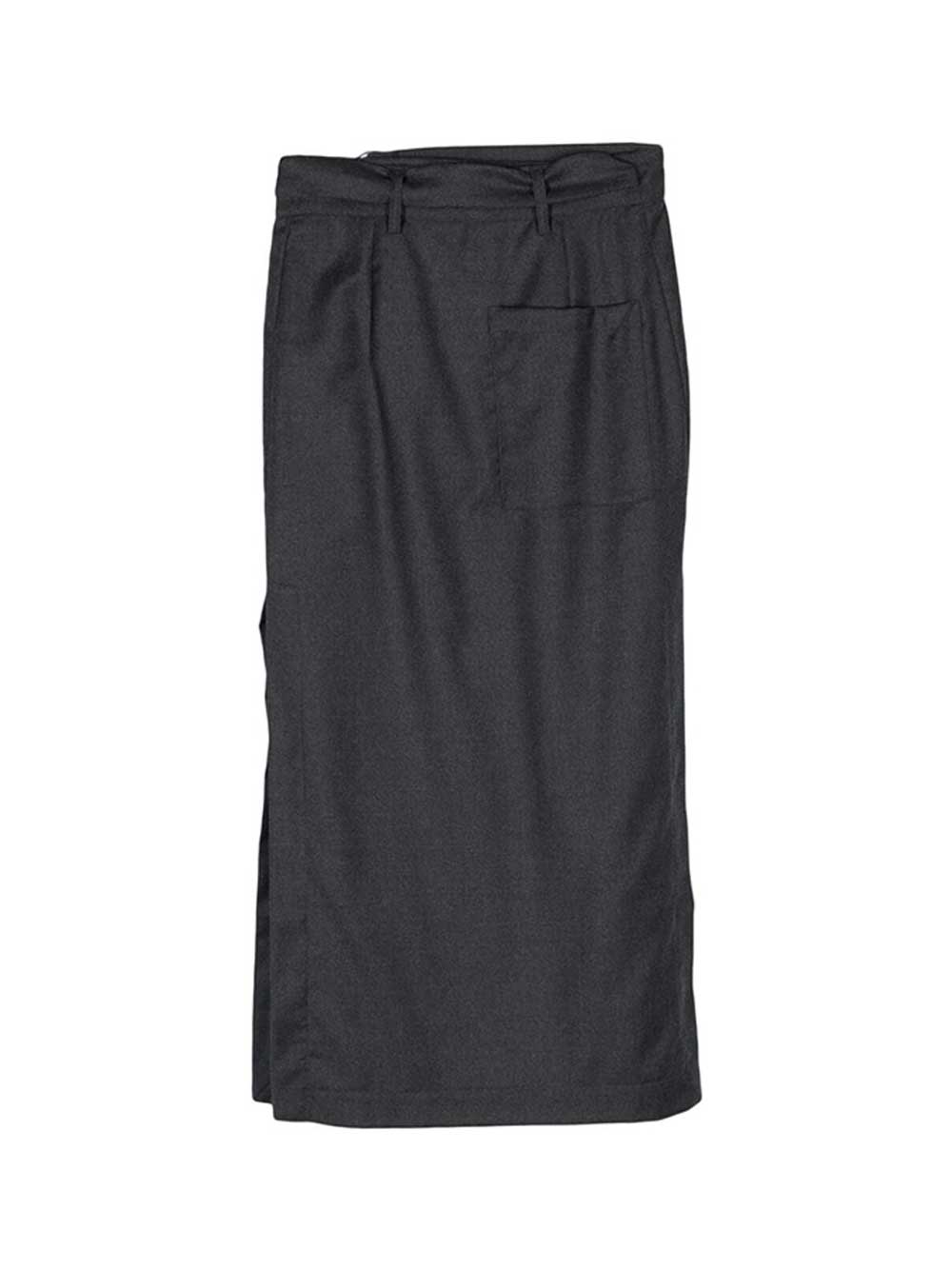 Grey Ginevra Flan Midi Skirt