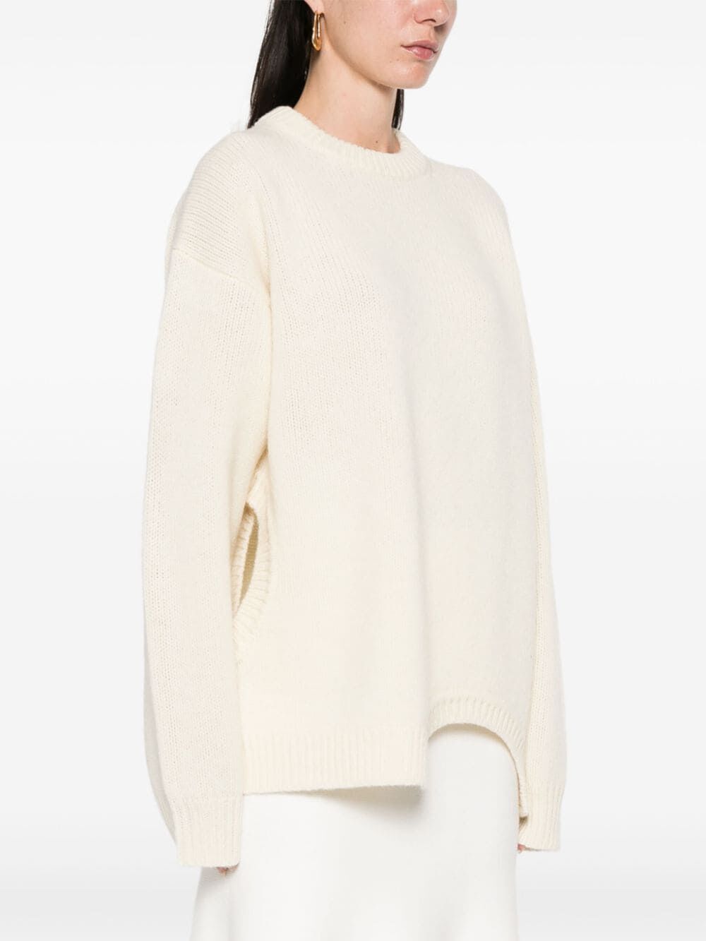 Soft Lambswool Sweater with Cut Out Detail