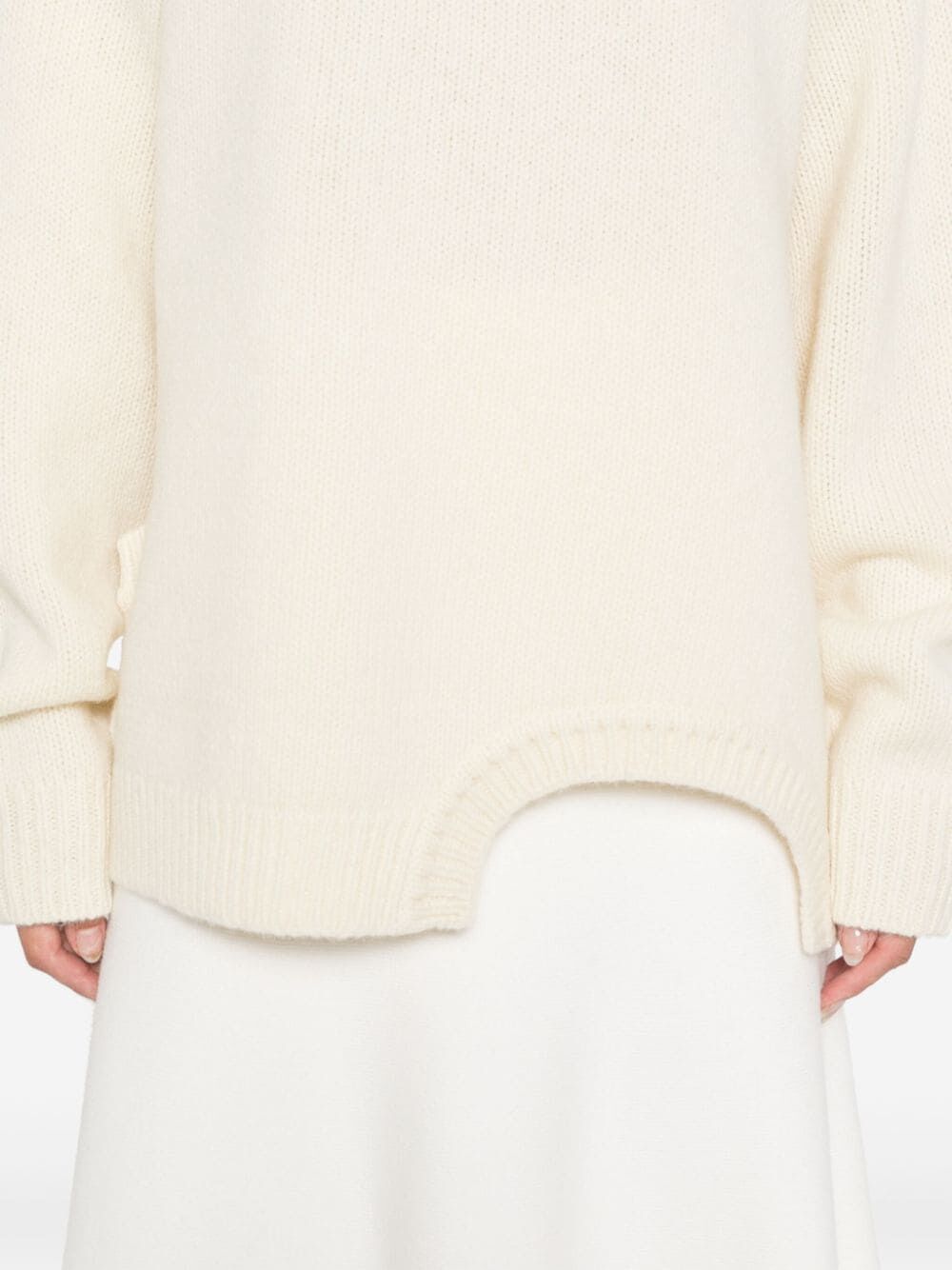 Soft Lambswool Sweater with Cut Out Detail