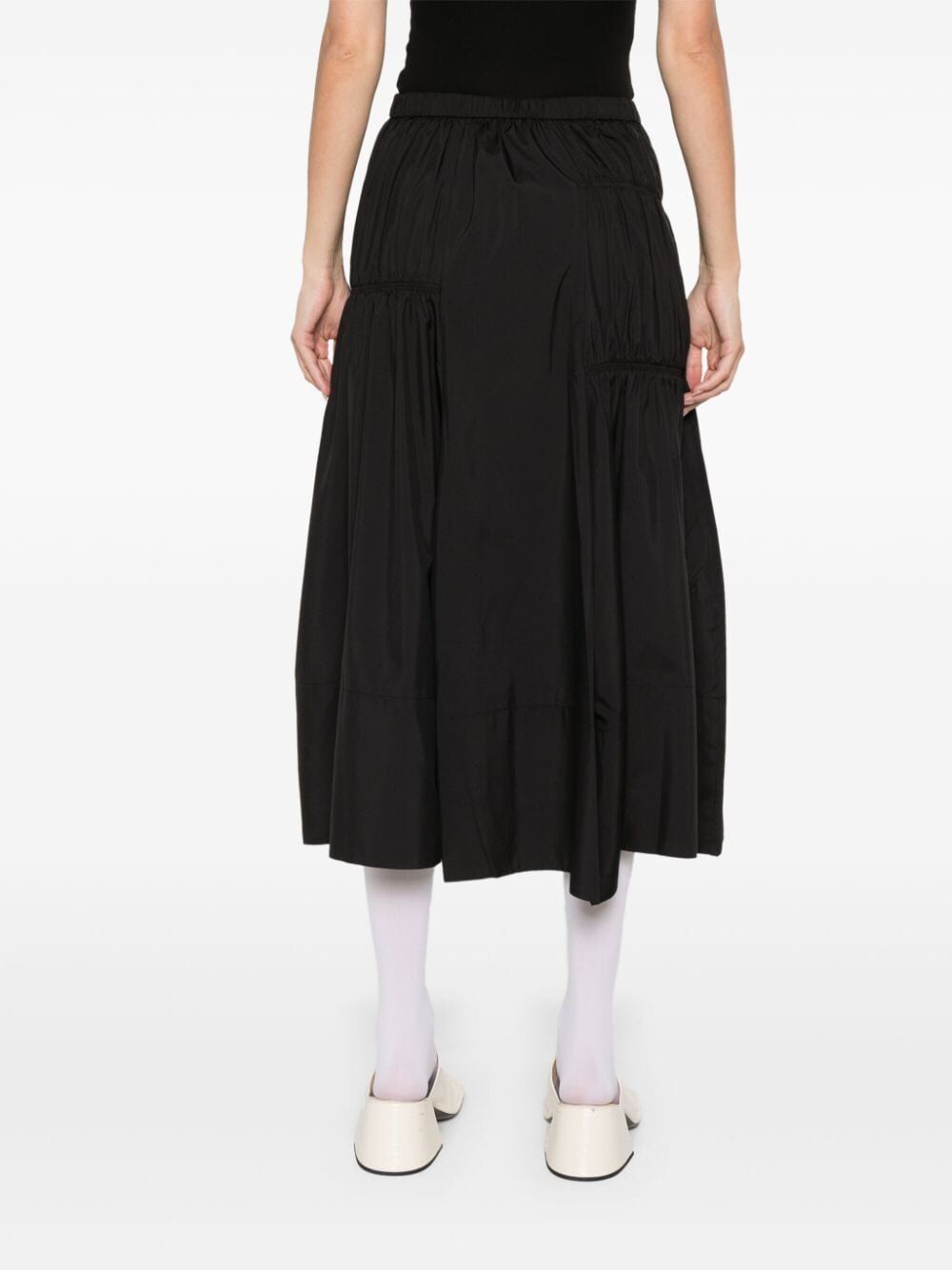 Shirred Nylon Paneled Skirt