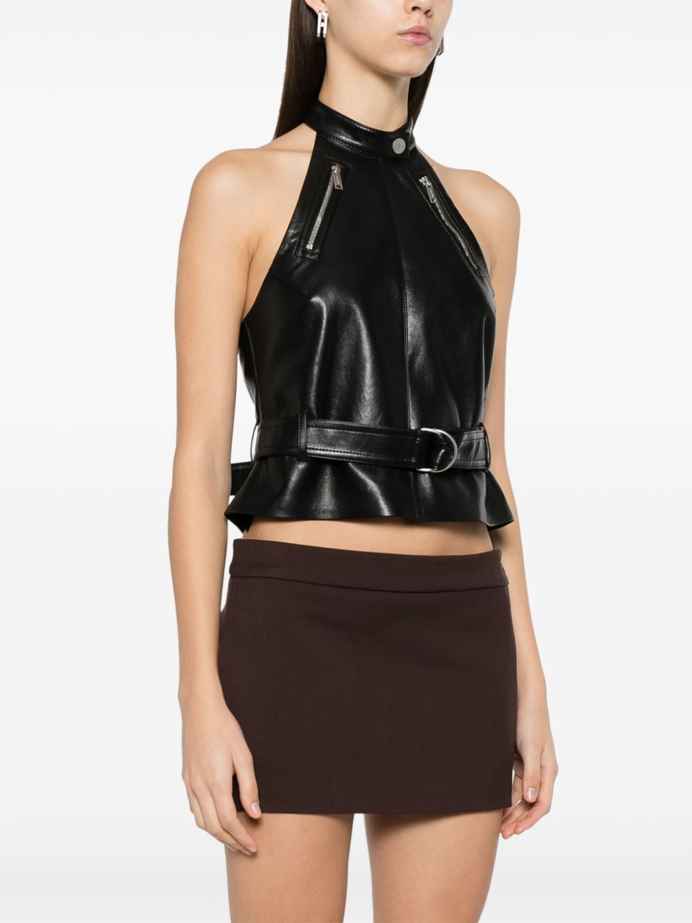 Sybel Top in Regenerated Leather