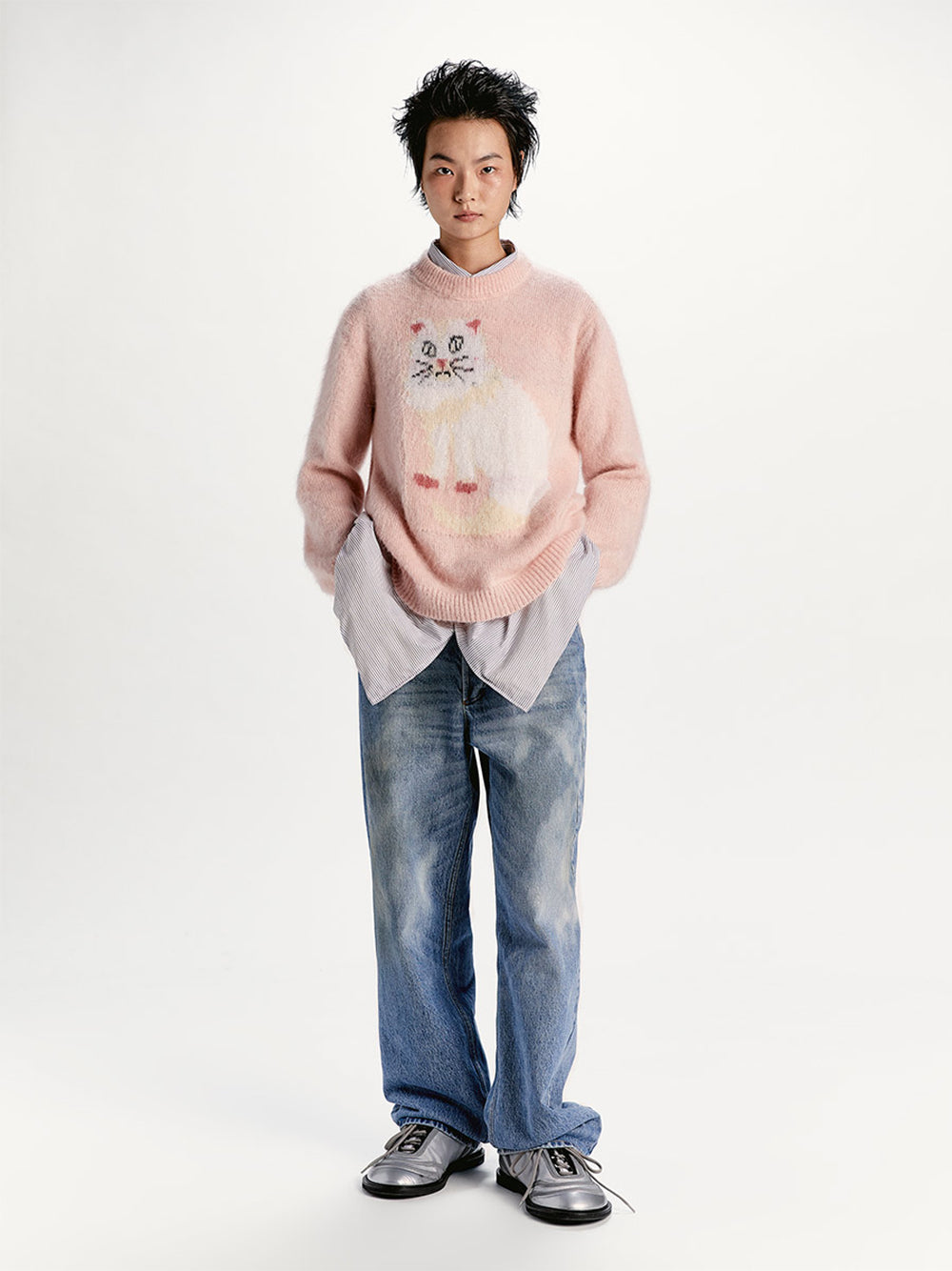 Maglione Gattone Knit Rosa