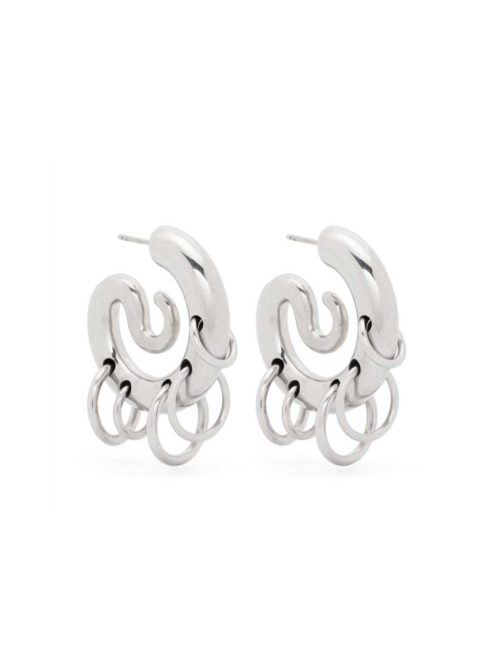 Pierced Serpent Silver Hoops