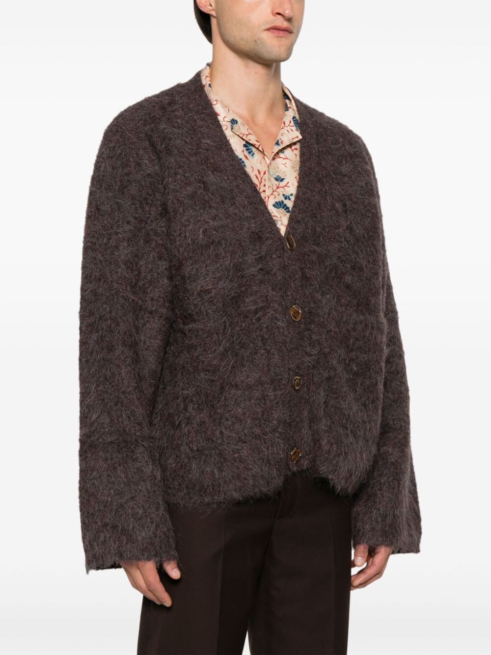 Cardigan Lee Misto Alpaca Marrone