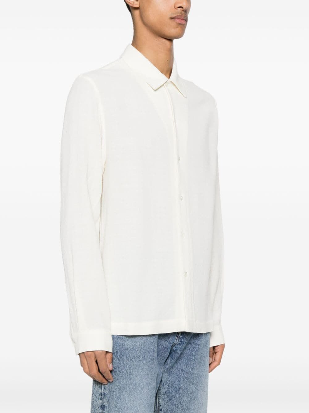 Sense off-white viscose and wool shirt