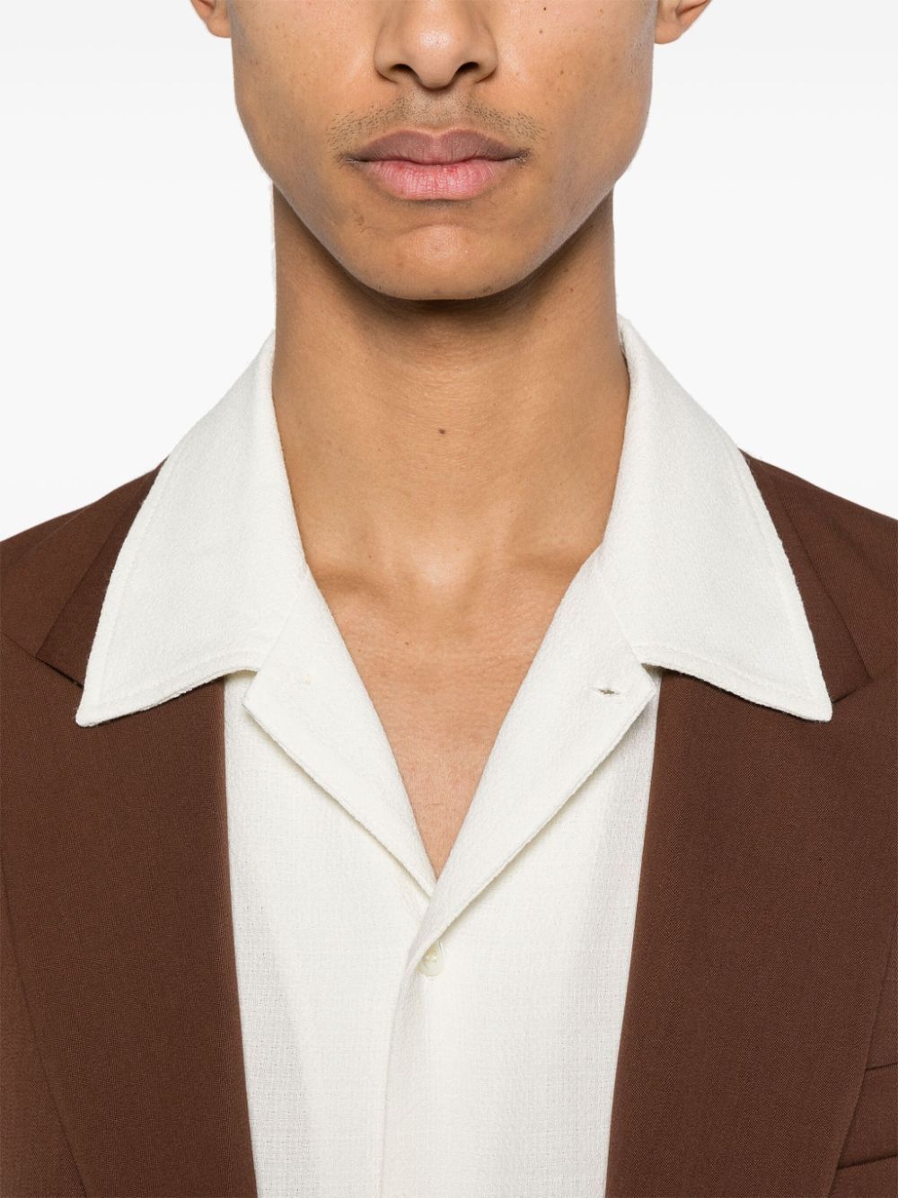 Sense off-white viscose and wool shirt