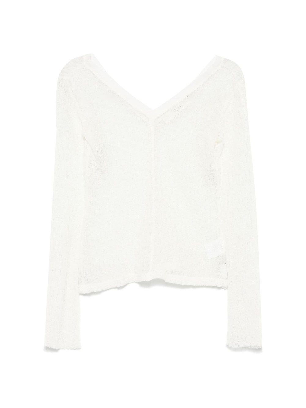 Maeve white crochet wool top