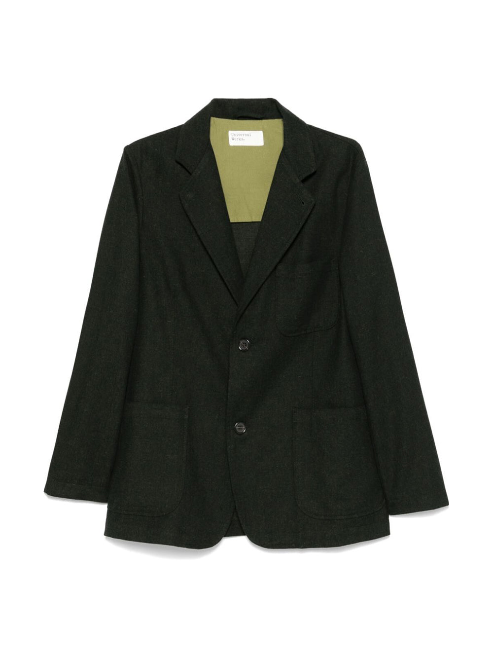 Green cotton-blend single-breasted blazer