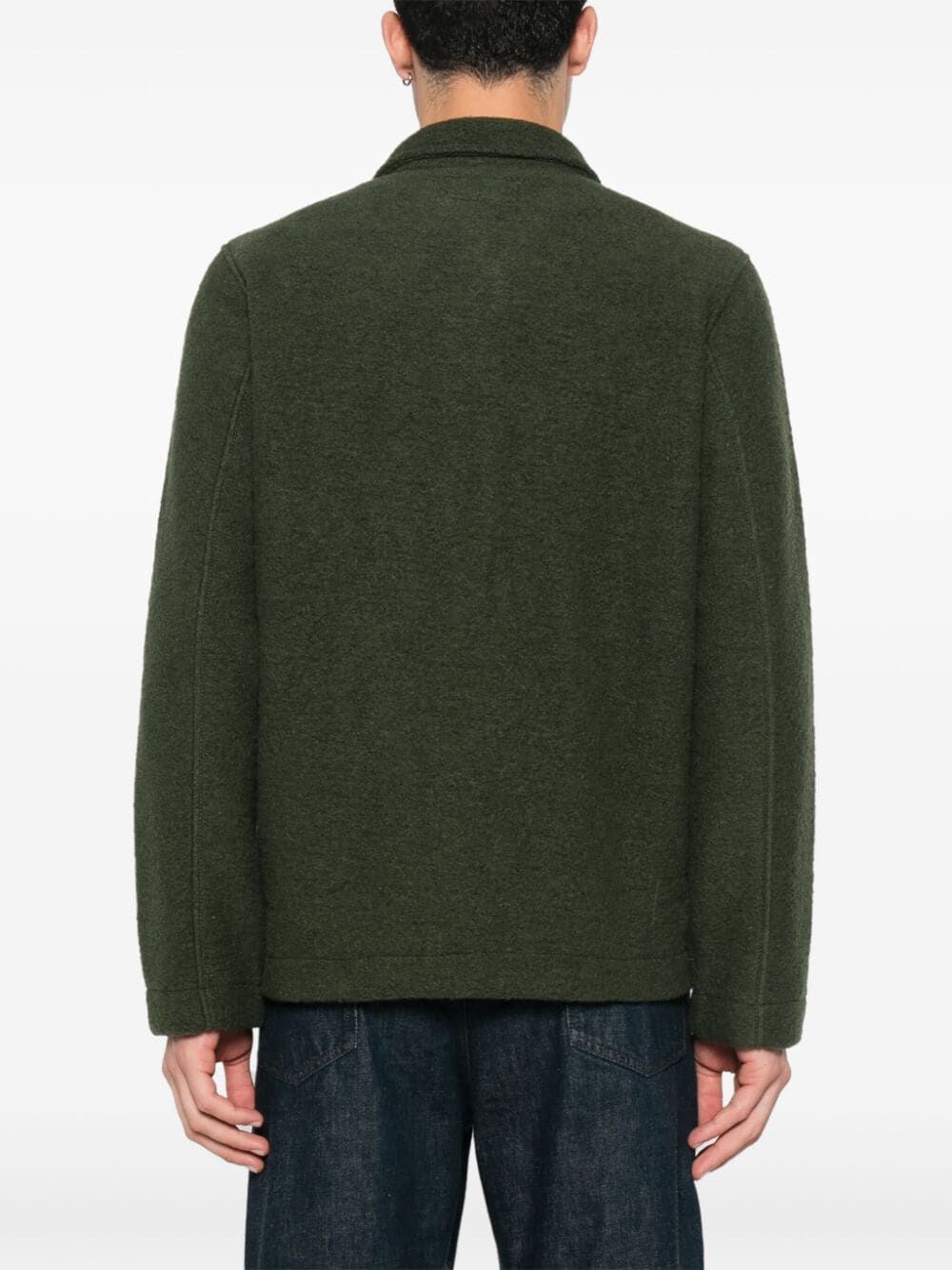 Green wool-blend field jacket