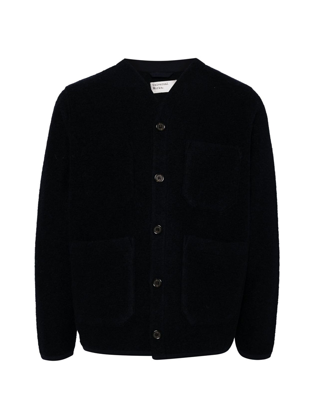 Navy wool-blend cardigan