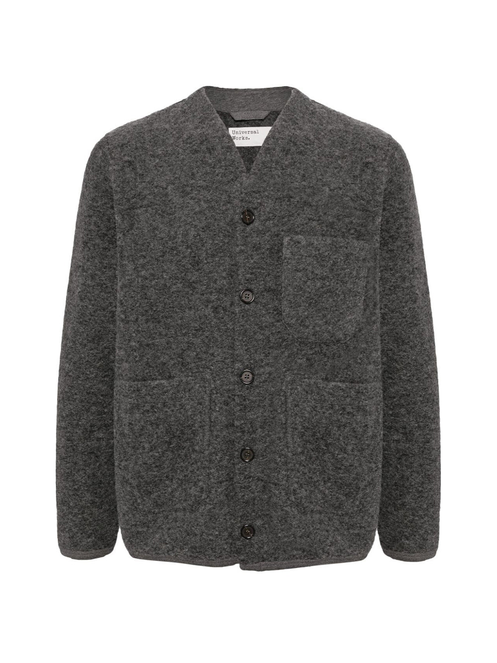 Grey wool-blend cardigan