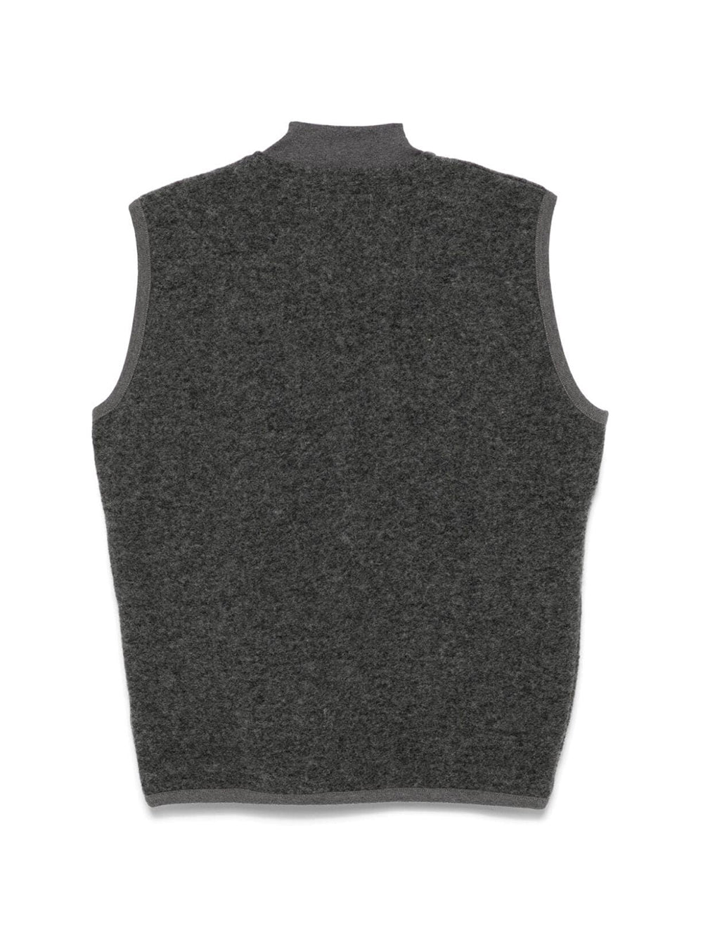 Grey wool-blend zip-up vest