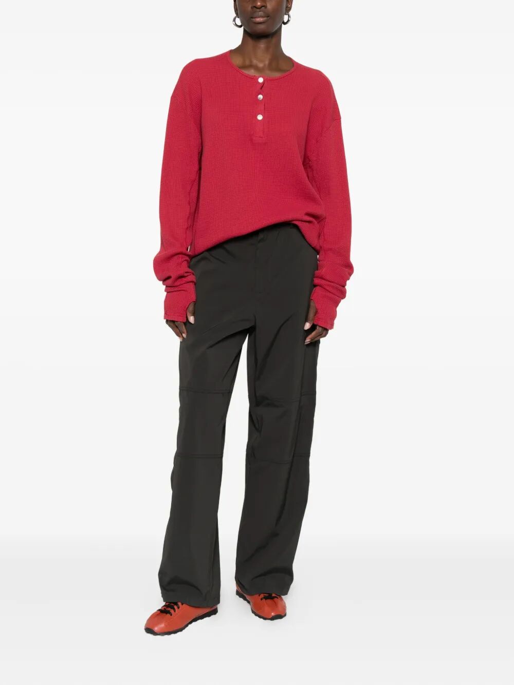 "Lis Henley" Long Sleeve Tee