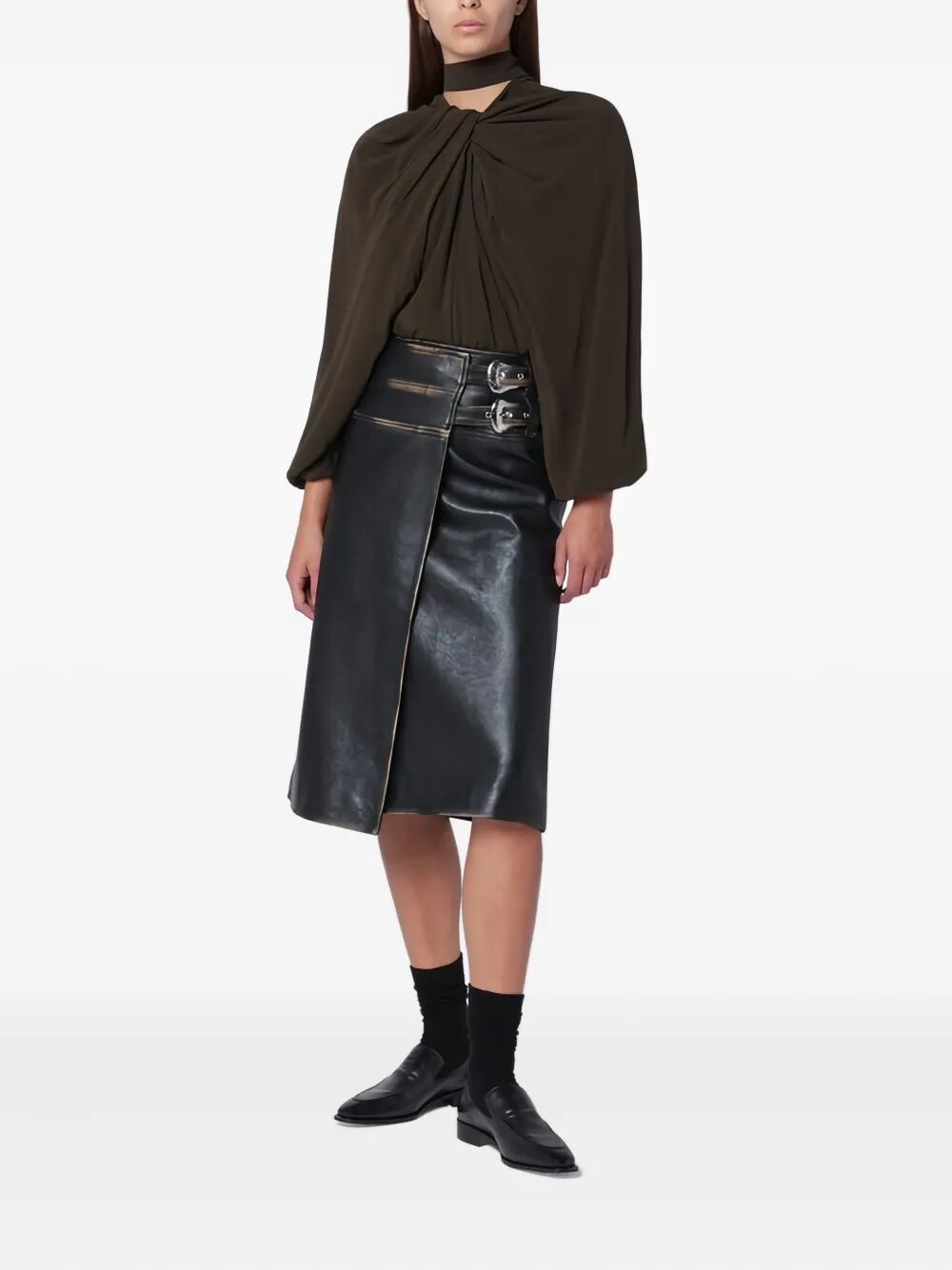 "Flora" Leather Skirt