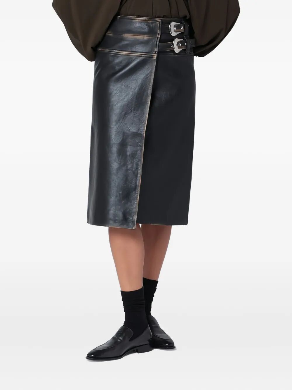"Flora" Leather Skirt
