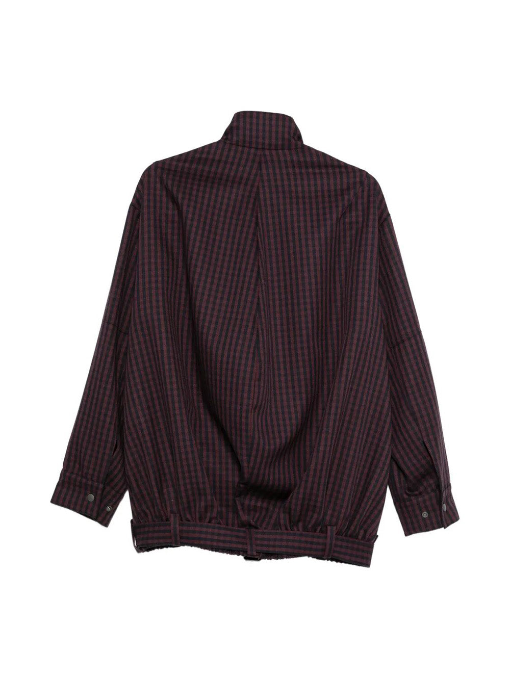 Giacca "Jules Wool Gingham Long Belted Bomber"